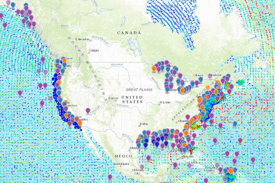 View of the Environmental Data Server (EDS) map