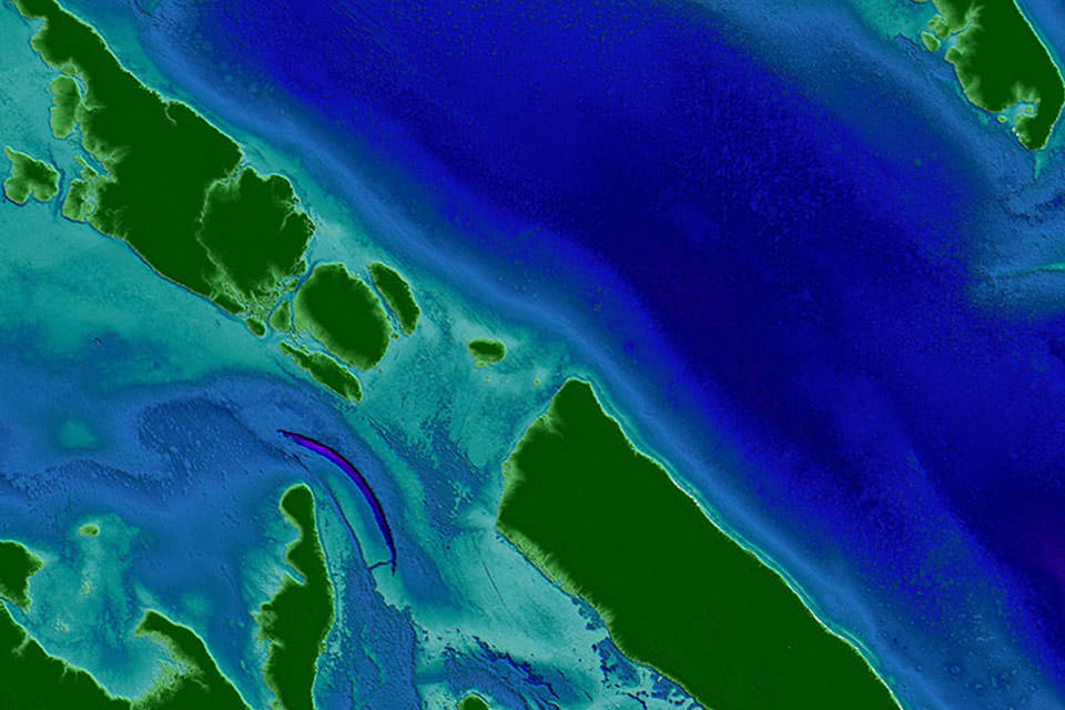 A digital elevation model of the Florida Keys area 