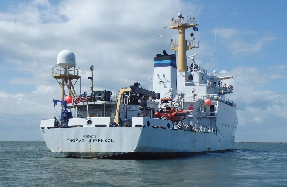 NOAA and NOAA contractors will be conducting multiple hydrographic mapping missions in the Great Lakes this summer aboard NOAA Ship Thomas Jefferson.